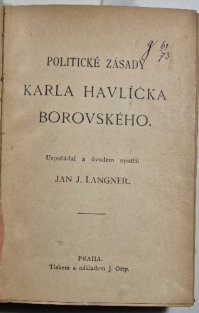 Politické zásady Karla Havlíčka Borovského / Utopie / Úvahy a zásady