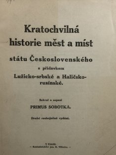 Kratochvilná historie měst a míst státu Československého
