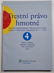 Trestní právo hmotné 4 - Trestní odpovědnost právnických osob