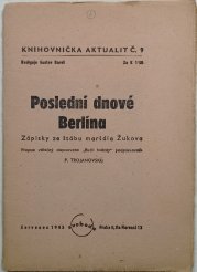 Poslední dnové Berlína - Zápisky ze štábu maršála Žukova