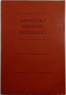 Jihočeský sborník historický 1969 / 2 - ročník XXXVIII