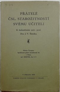 Přátelé čsl. starožitností svému učiteli