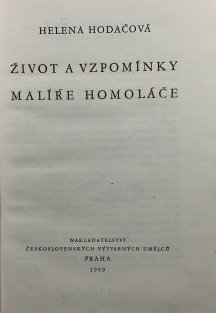 Život a vzpomínky malíře Homoláče