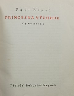 Princezna východu a jiné novely