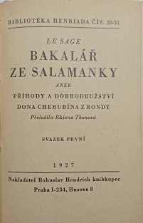 Bakalář ze Salamanky I.-II.