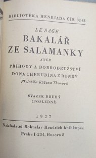 Bakalář ze Salamanky I.-II.