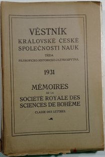 Věstník královské české společnosti nauk / Mémoires de la Société Royale des Sciences de Bohéme