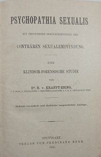 Psychopathia sexualis mit besonderer Berücksichtigung der conträren Sexualempfindung