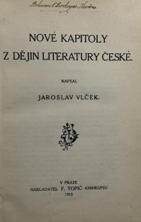 Nové kapitoly z dějin literatury české
