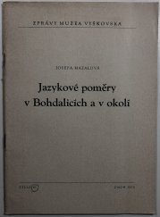 Jazykové poměry v Bohdalicích a v okolí - 