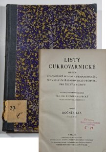 Listy cukrovarnické ročník LIX / 1940