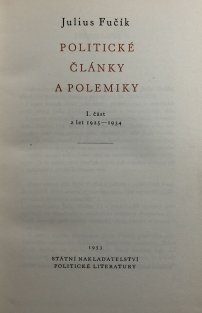 Politické články a polemiky I.