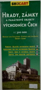 mapa - Hrady, zámky a památkové objekty východních Čech 1: 300 000