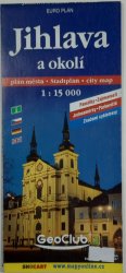 mapa - Jihlava a okolí 1: 15 000 - plán města
