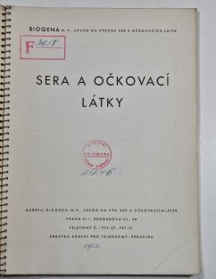 Biogena - Sera a očkovací látky
