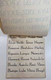 Náčrtník pro cvičení ornamentálních abeced a psaní dekorativních nápisů