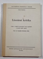 Literární kritika - pro posluchače fakulty filosofické