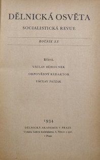 Dělnická osvěta ročník XX / 1934