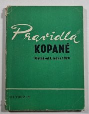 Pravidla kopané - Platná od 1. ledna 1974