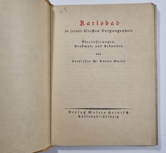 Karlsbad in feiner ältesten Dergangenbeit