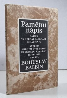 Pamětní nápis Bernardu Ignácovi z Martinic