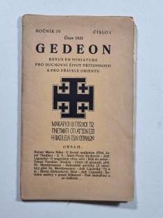 GEDEON č. 1/1933, ročník IV.