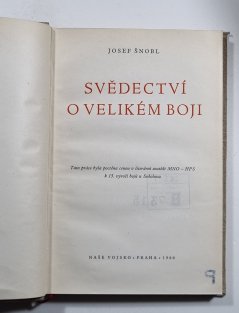 Svědectví o velikém boji