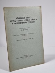 Německého husity Petra Turnova spis o řádech a zvycích církve východní - 