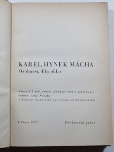 Karel Hynek Mácha - Osobnost, dílo, ohlas