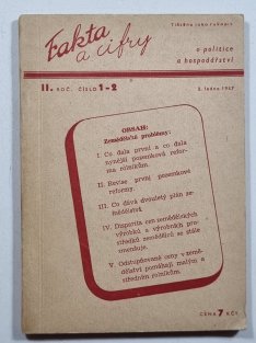 Fakta a cifry č.1-2 /1947 - Zemědělské problémy