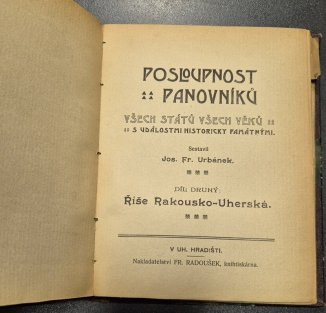 Posloupnost panovníků všech států všech věků s událostmi historicky památnými I.+II.