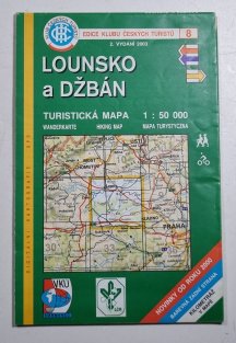 mapa - KČT 08 - Lounsko a Džbán 1:50 000