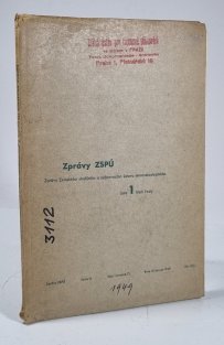 Zprávy Zemského studijního a plánovacího ústavu moravskoslezského (ZSPÚ) č. 1 třetí řady