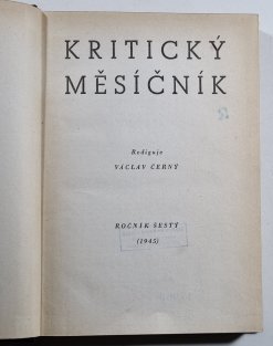 Kritický měsíčník ročník 6/1945 (č.1-10)