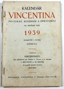 Kalendář Vincentina na rok 1939