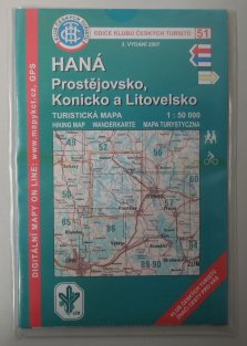 mapa - KČT 51 - Haná Prostějovsko, Konicko a Litovelsko