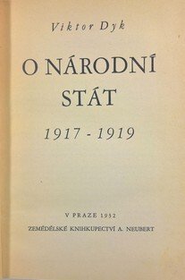 O národní stát 1917-1919