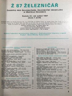 Časopis Železničář ročník 37 (1987) čísla 1-24