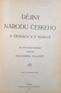 Dějiny národu českého v Čechách a v Moravě