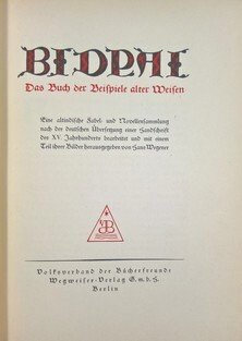 Bidpai - Das Buch der Beispiele der alten Weisen