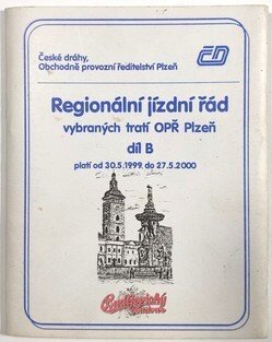 Regionální jízdní řád vybraných tratí OPŘ Plzeň, díl B