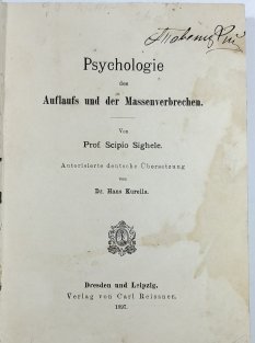 Psychologie des Auflaufs und der Massenverbrechen