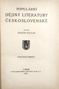 Populární dějiny literatury Československé