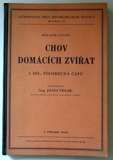 Chov domácích zvířat - I. díl, všeobecná část