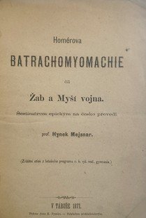 Homérova Batrachomyomachie čili Žab a Myší vojna