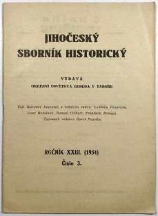 Jihočeský sborník historický 1954 / 3