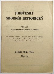 Jihočeský sborník historický 1954 / 3 - 
