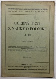 Učebný text z nauky o podniku I.