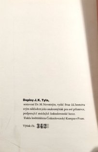 Pouť českého herce - Dopisy J. K. Tyla