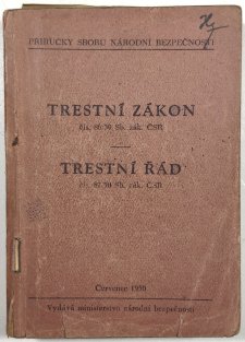 Trestní zákon čís. 86/50 Sb. zák. ČSR / Trestní řád čís. 87/50 Sb. zák. ČSR